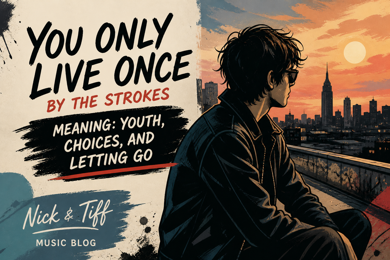 You Only Live Once by The Strokes meaning youth choices and letting go illustration